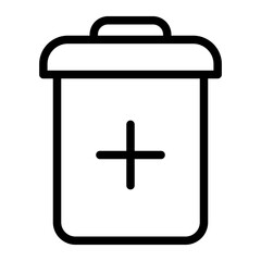 Fototapeta premium trash can line icon