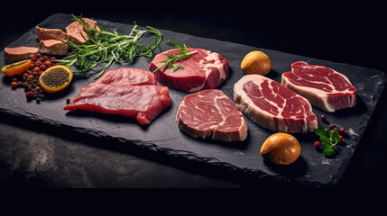 Cut meat kept on a very premium stone, Bright photography , HD Background