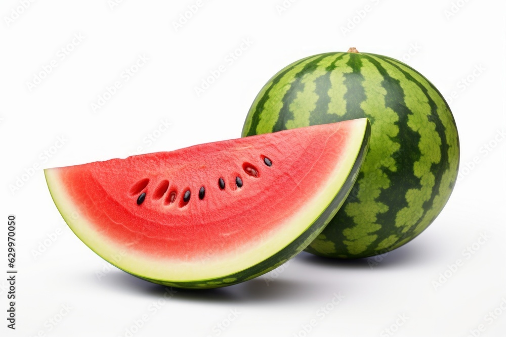Poster appetizing watermelon on a light background. background with selective focus and copy space