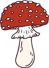 Red Mushroom Icon, fly agaric, Amanita muscaria
