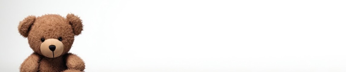 Obraz premium Teddy Bear White Fashion Design Backdrop With Copyspace Generative AI