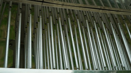 Fototapeta premium Hanging iron poles that make noise when the wind blows