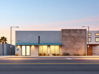 Obraz premium empty street with modernist building