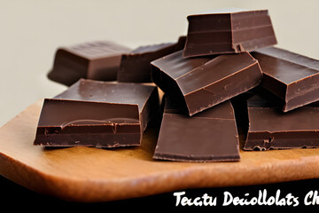 chocolate pieces on white. Generative AI