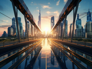 Obraz premium empty floor with modern building