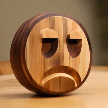wooden sad emoji