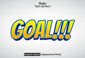goal text effect with orange graphic style and editable