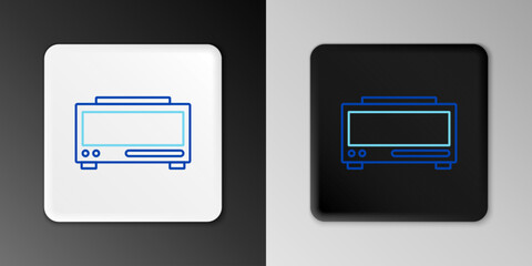 Line Digital alarm clock icon isolated on grey background. Electronic watch alarm clock. Time icon. Colorful outline concept. Vector