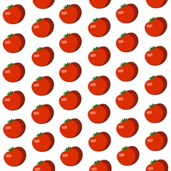 Tomato seamless pattern flat illustration on transparent background
