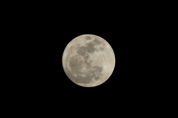 Supermoon. Full moon. A huge moon. Close-up of the moon. The moon in the sky  