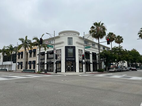 Upscale Rodeo Drive shopping store Van Cleef and Arpels in Beverly Hills, California