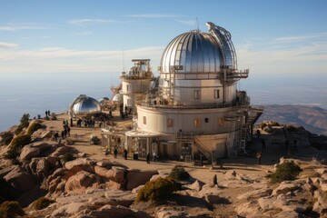 Obraz premium Huge astronomical observatory against the blue sky.