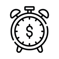 Dollar sign inside stopwatch showing concept vector of time is money, premium icon