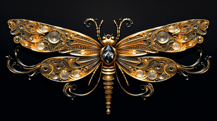 libélula dourada ouro brilhante da riqueza e prosperidade 