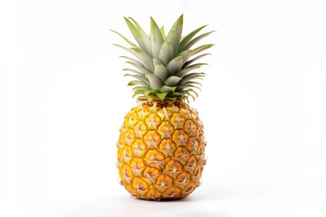 Fototapeta premium Ripe golden pineapple isolated on white background