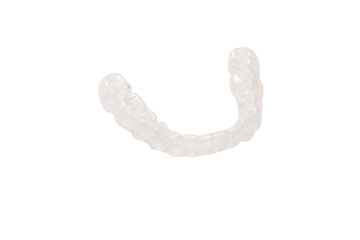Transparent mouth guard isolated on a white.