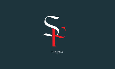 Alphabet letter icon monogram logo SF