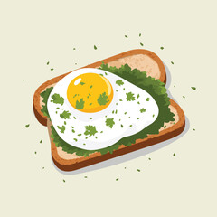 avocado toast vector flat minimalistic isolated illustration