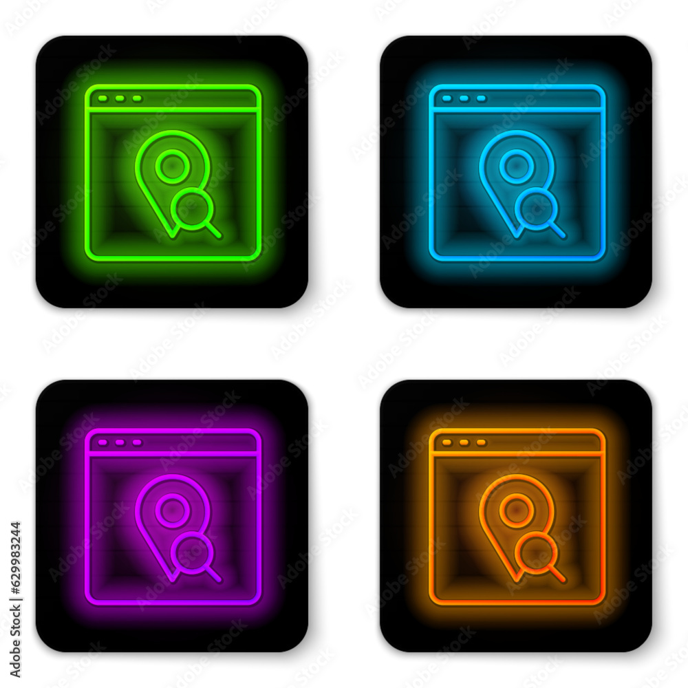 Aufkleber glowing neon line infographic of city map navigation icon isolated on white background. mobile app i