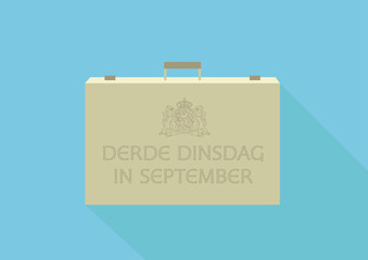 Prinsjesdag suitcase third Tuesday of September vector illustration 