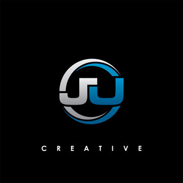 JU Letter Initial Logo Design Template Vector Illustration