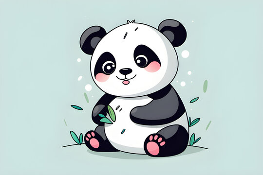panda as a cute 2-headed character generative ai