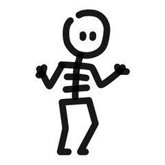 dancing skeleton simple hand drawn vector doodle