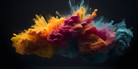 Fototapeta na wymiar High speed photography movement colors forms cinematic one generative AI