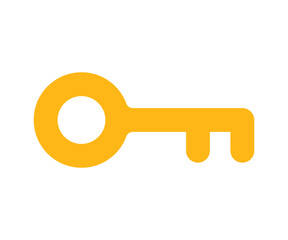 Key icon. Simple golden key illustration.