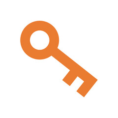 Key icon. Simple bronze key illustration.