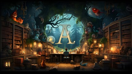 The letter A in in a magical land