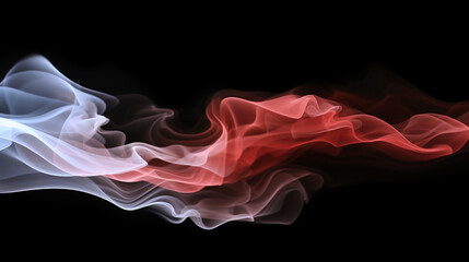 National flag of Indonesia made from colored smoke isolated on black background