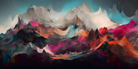 Landscape abstraction colors forms textures cinematic Hyp three generative AI