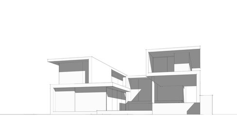 house building sketch architecture 3d illustration