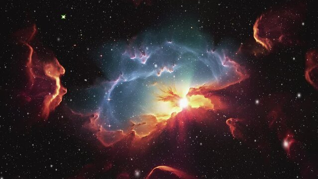 The galaxy was formed after the explosion of a large star. The birth of a new space system.
