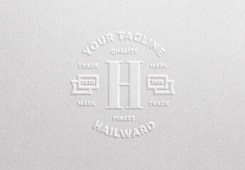 Embossed Emboss Logo Mockup Template Texture Paper Branding Brand Identity Effect