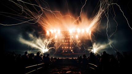 Music Concerts Festivals DJ Rock dynamic lightning cinema one generative AI