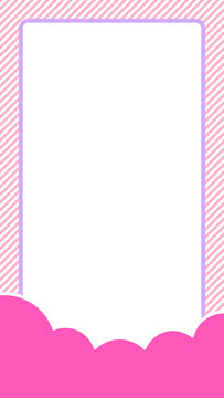 シンプルでポップなピンク色のフレーム･背景素材 -  縦長･16:9
