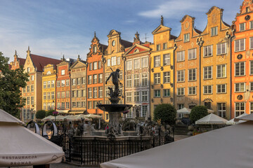 Langer Markt mit Neptunbrunnen, Altstadt, Rechtstadt, Danzig, Polen < english> Long Market with Neptune Fountain, old town, Gdansk, Poland