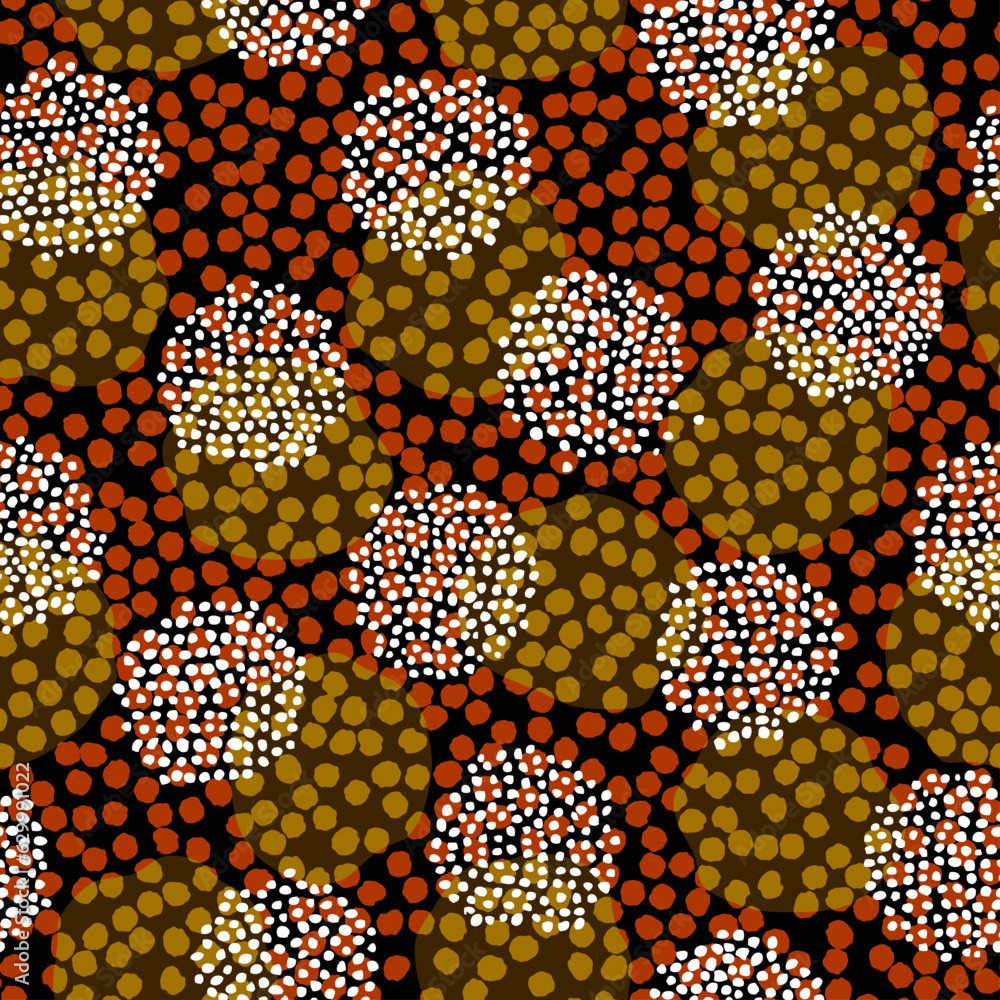 Poster Geometric abstract grunge vintage pattern. Ikat style. Seamless vector image.