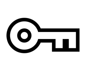 Key icon. Black key line illustration.