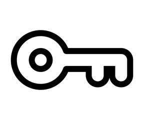 Key icon. Black key line illustration.