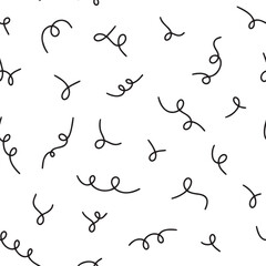 Line doodle seamless pattern. Modern abstract elements on white background.