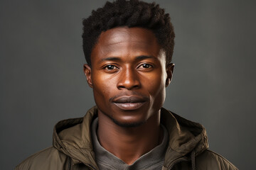 Generative ai studio portrait of african handsom young man on color background