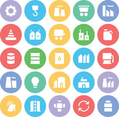 Pack of Industry Bold Circular Icons 

