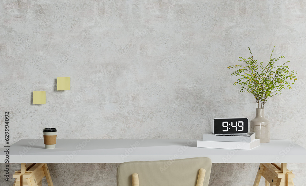 Poster modern bright wooden office desk with empty copy space for product display. close-up. 3d rendering i