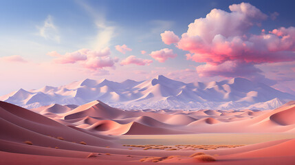 magical landscape of golden sand dune with beautiful sky in Sahara desert
