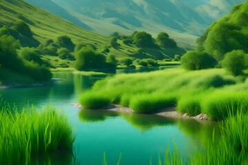 landscape with greenery generated ai