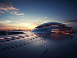 Obraz premium empty floor with modern building. 