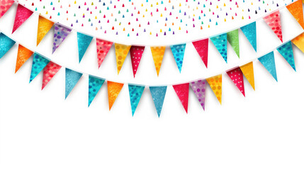 Fototapeta premium Celebrate hanging triangular garlands with confetti, Background Images , HD Wallpapers, Background Image